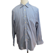 Chemise Chaps Bleue à Rayures Non Iron Stretch - Taille L/XL