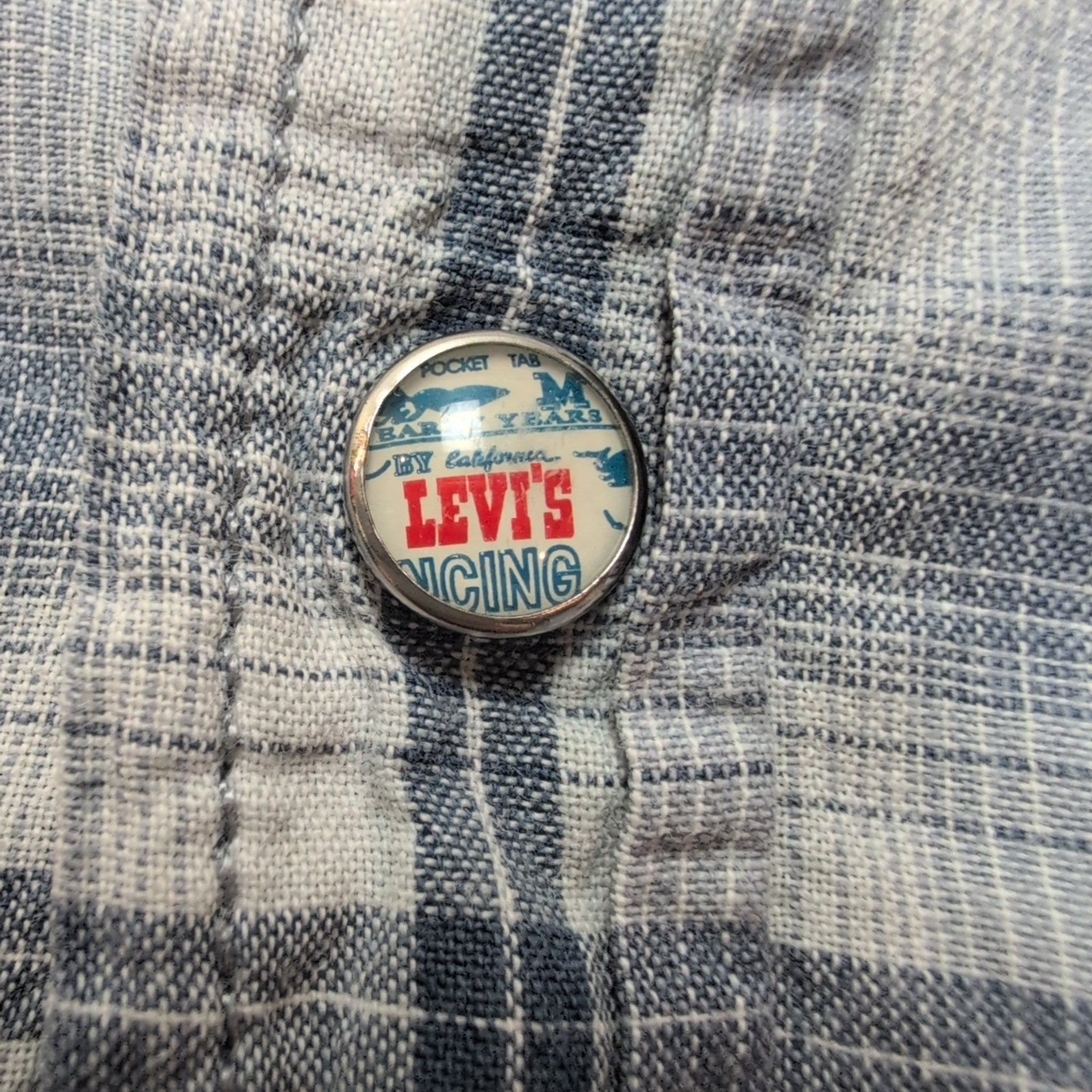 Chemise LEVI'S Homme XL Gris Anthracite à Carreaux Boutons Pression Translucides
