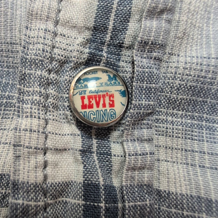 Chemise LEVI'S Homme XL Gris Anthracite à Carreaux Boutons Pression Translucides