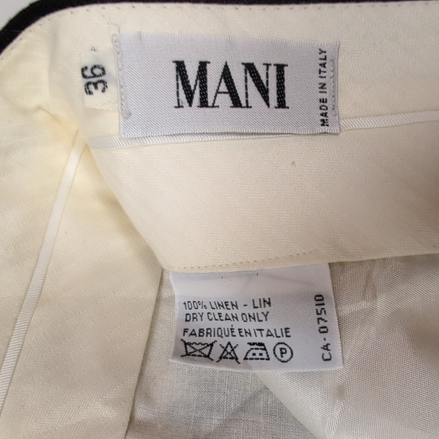 Pantalon Mani 100% Lin Noir Chino à Pinces Made in Italy Neuf W36