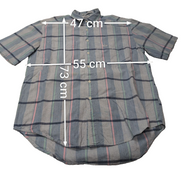 Chemise manches courtes Dockers bleu et rose à carreaux taille M #187msch