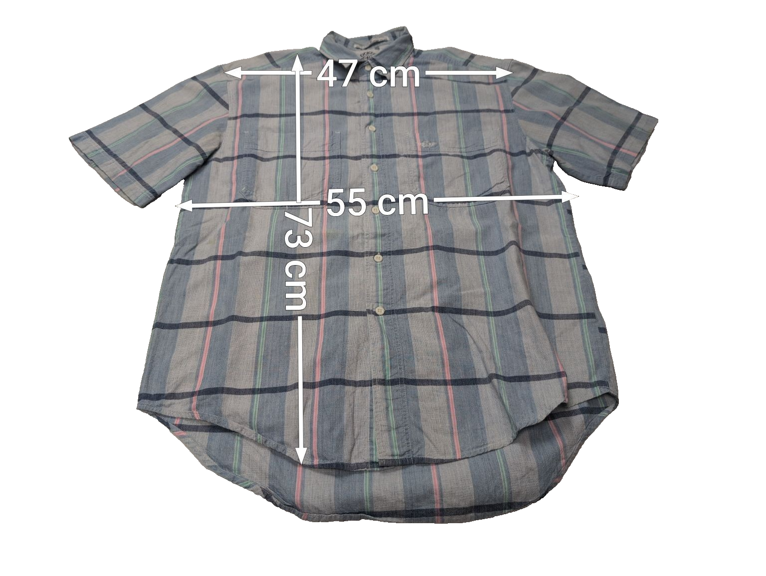 Chemise manches courtes Dockers bleu et rose à carreaux taille M #187msch
