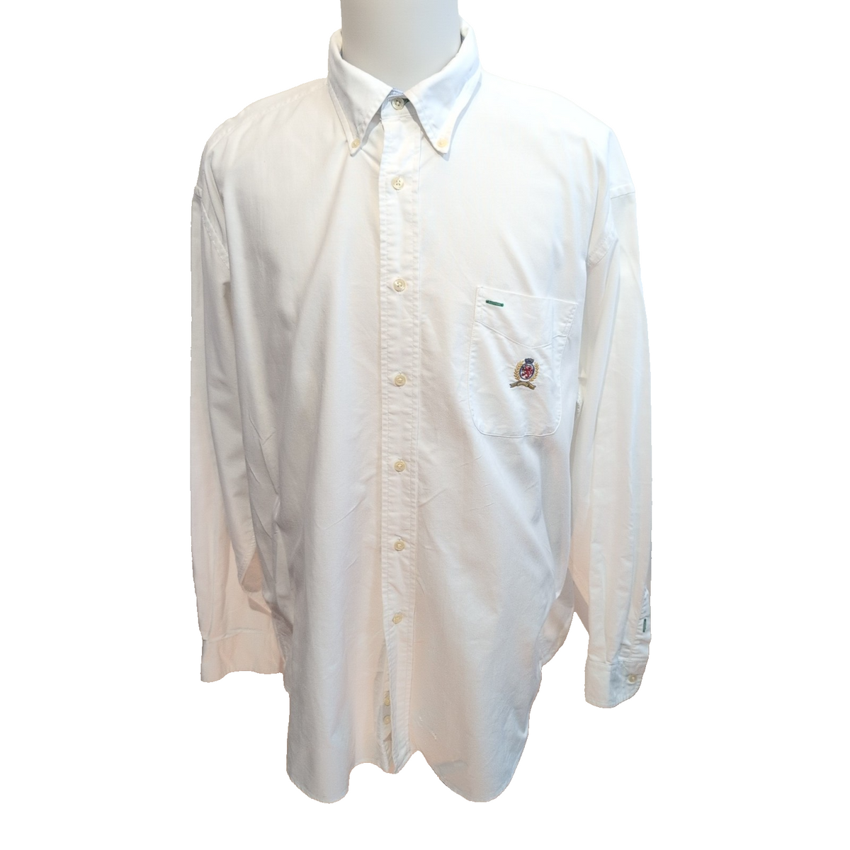 Chemise Tommy Hilfiger Blanche Coton Manches Longues XL Vintage