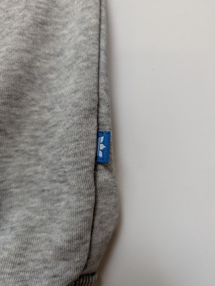 ➜ Sweat à Capuche Adidas Vintage - Grand Logo Brodé - Gris - Taille 40 (M/L)