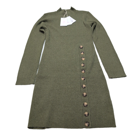 Robe Emilie.K Barnaba S/M Vert Kaki Manches Longues Neuve Étiquette