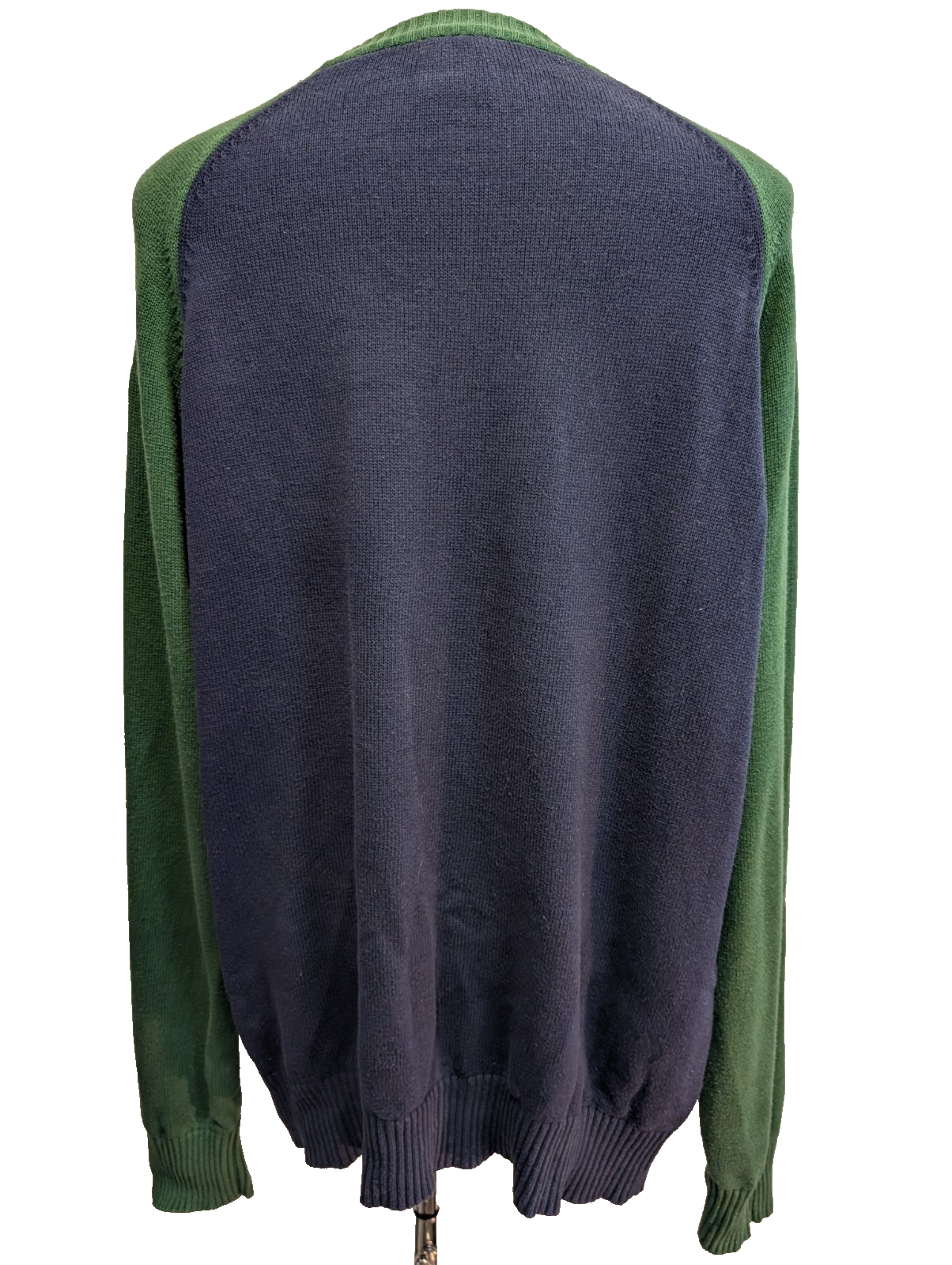 Pull Chaud Vtg Polo Ralph Lauren Jeans Co Bicolore Bleu Marine/Vert Col Rond XL