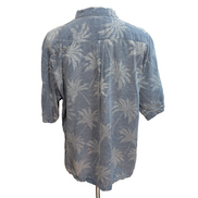 Chemise Hawaïenne Jamaica Jaxx Bleu Palmiers 100% Soie XL Bois