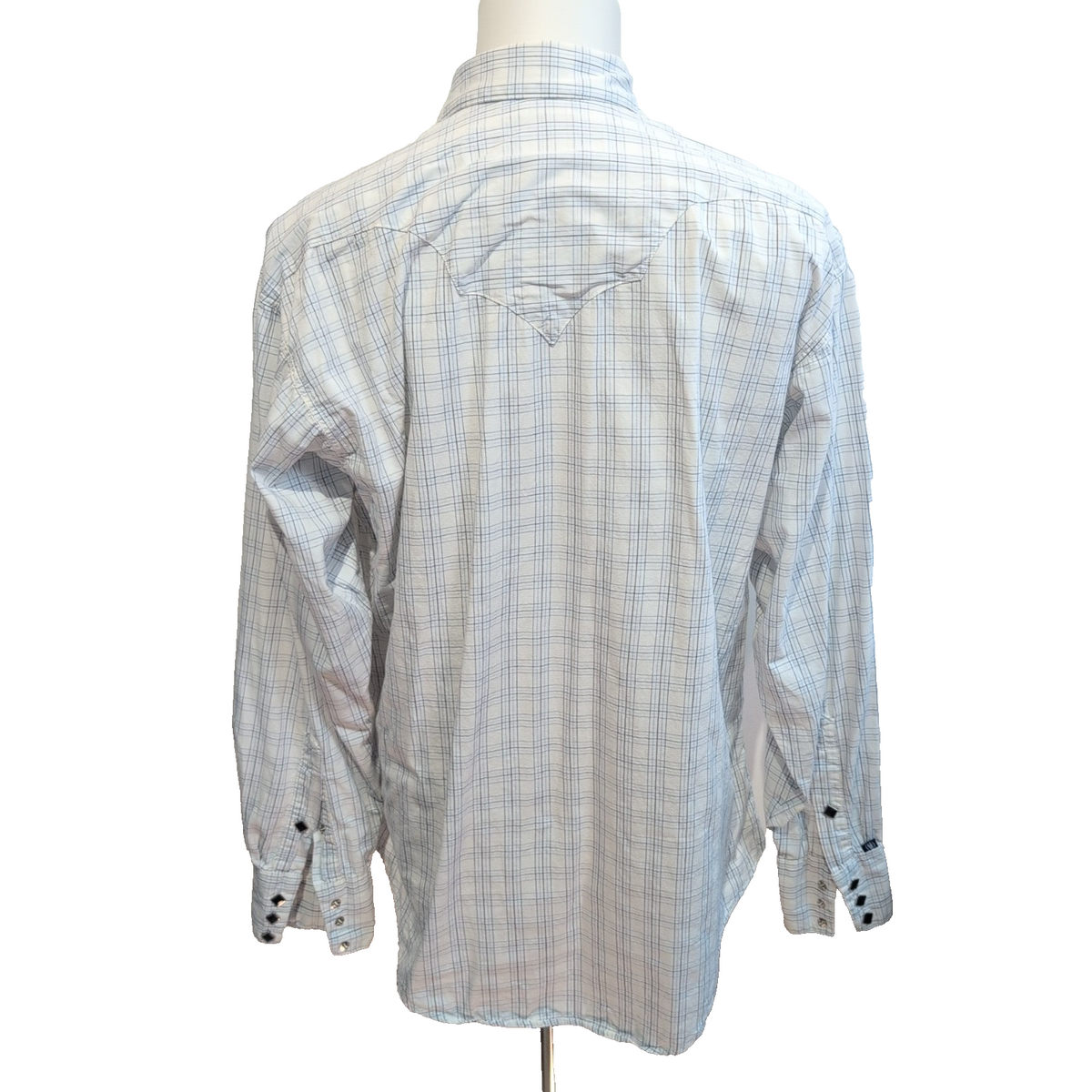 Rockmount Ranch Wear Chemise Western USA Carreaux Bleus Homme M Vintage