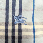 Chemise BURBERRY 100% Coton Bleu Carreaux L XL Logo Brodé Poche Boutonnée