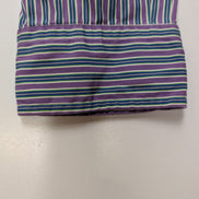 Chemise Polo Ralph Lauren Shirt XL Custom Fit Violet Rayée Logo Vert Button Down