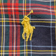 Chemise Ralph Lauren Taille L Carreaux Rouge Bleu Logo Jaune - Excellent État