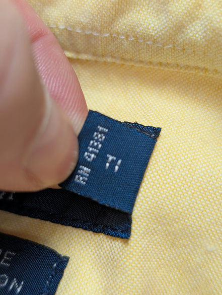 Chemise Ralph Lauren jaune uni logo jaune avec poche taille L #2104