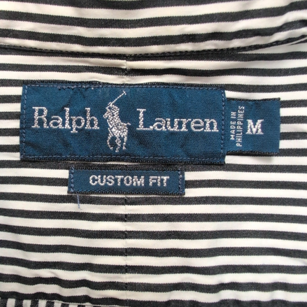 Chemise Ralph Lauren M Noire Rayures Custom Fit Button Down Shirt