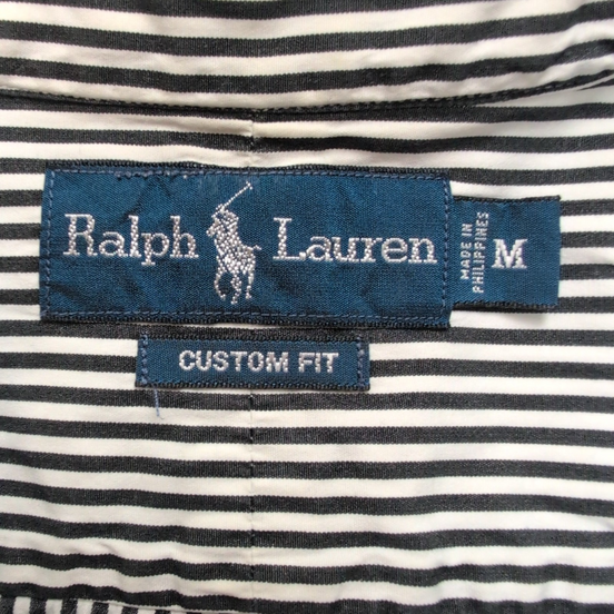 Chemise Ralph Lauren M Noire Rayures Custom Fit Button Down Shirt