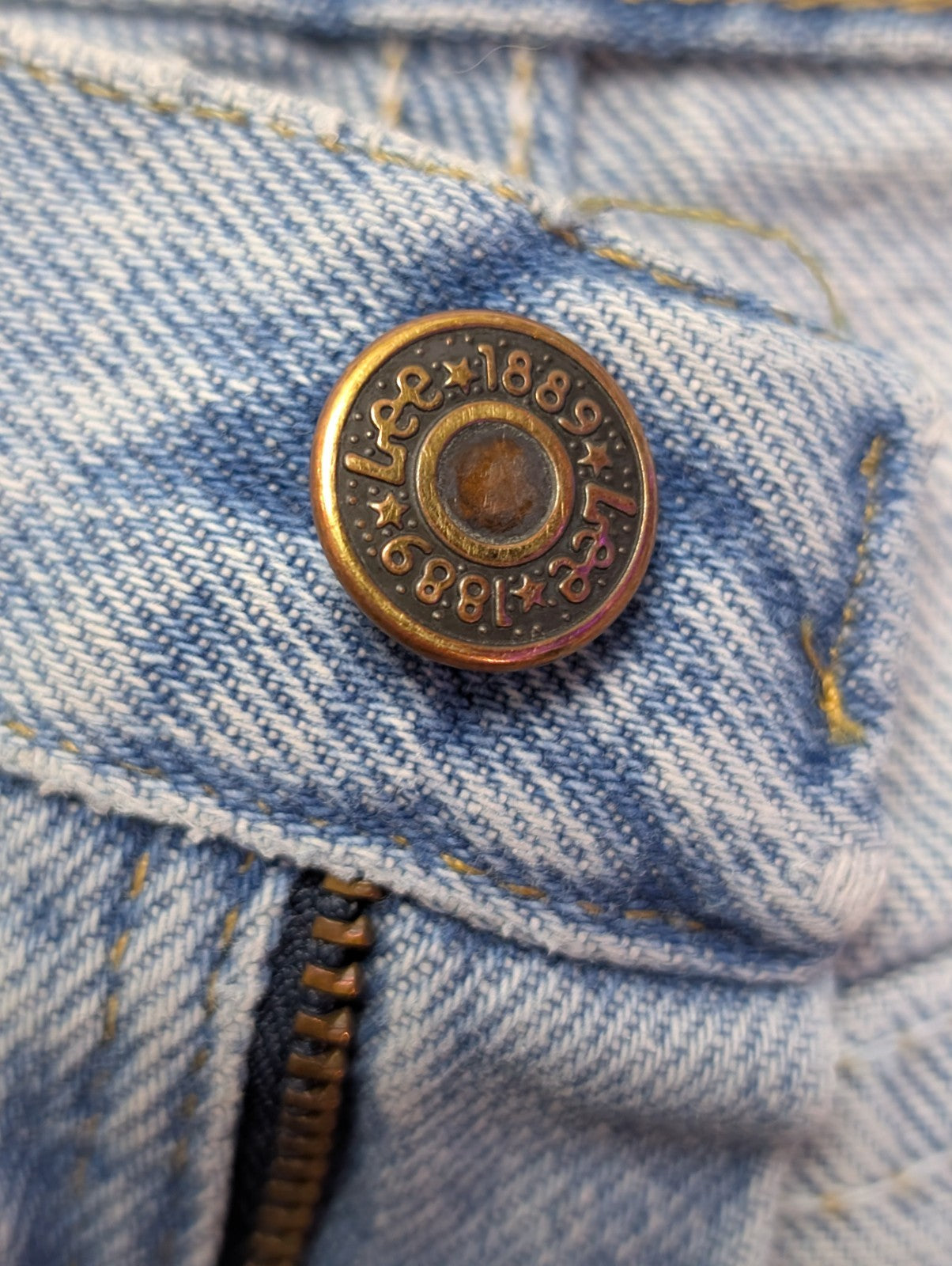 Jean Lee Homme Vintage Bleu Clair W32 L32 Denim Robuste Pantalon Droit