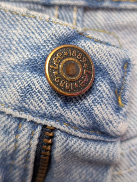 Jean Lee Homme Vintage Bleu Clair W32 L32 Denim Robuste Pantalon Droit