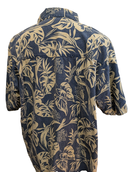 Chemise Hawaïenne Sonoma 100% Coton - Bleu & Blanc Cassé - Taille L