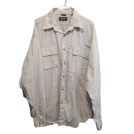 Chemise Wrangler beige crème manches longues retroussables taille XL