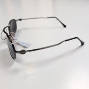 Lunettes de soleil Y2K Bar-On Futuriste Métal Chromé Gris Foncé Effet Miroir