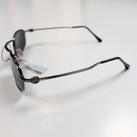 Lunettes de soleil Y2K Bar-On Futuriste Métal Chromé Gris Foncé Effet Miroir