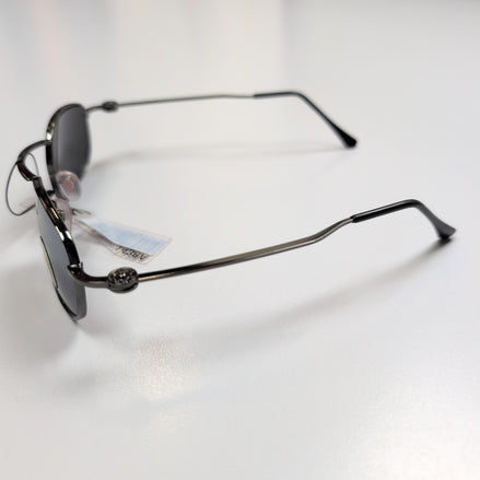Lunettes de soleil Y2K Bar-On Futuriste Métal Chromé Gris Foncé Effet Miroir