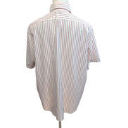 Golden Comfort Stretch Chemise Vintage Blanche Rayures Bordeaux Homme XL