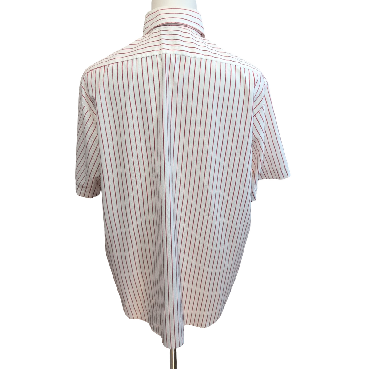 Golden Comfort Stretch Chemise Vintage Blanche Rayures Bordeaux Homme XL