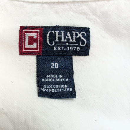 Chemise CHAPS blanche unie manches courtes taille S homme 1 poche