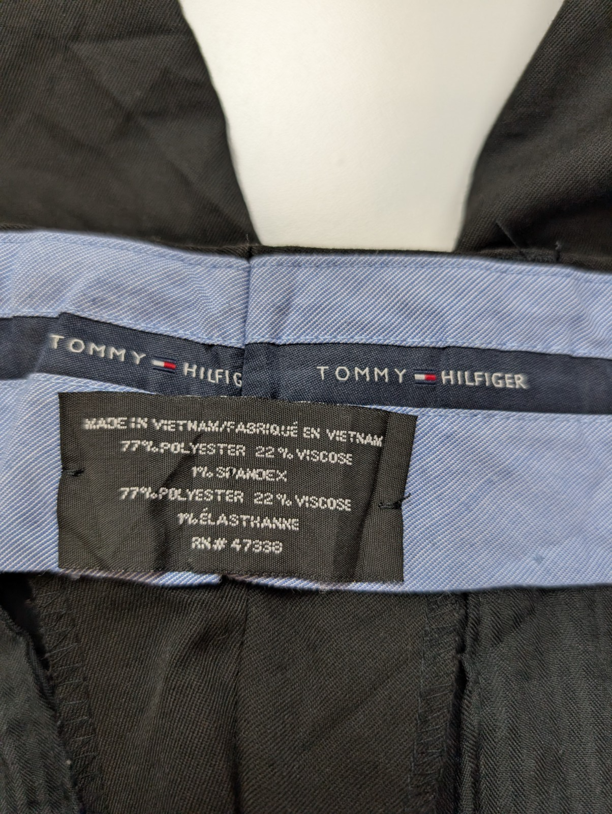 Pantalon de Costume TOMMY HILFIGER Noir 💎 Taille W34/44 FR 💎 Coupe Stretch