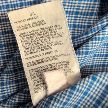 Chemise Nautica Bleue À Carreaux Manches Longues Taille L