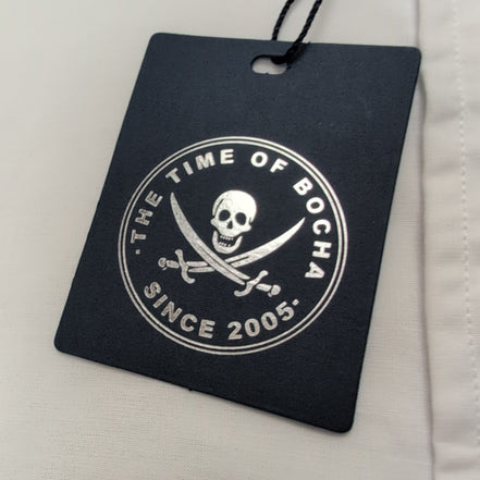 Chemise The Time Of Bocha L Neuve Étiquette Blanc Coton Logo Pirate Tête de mort