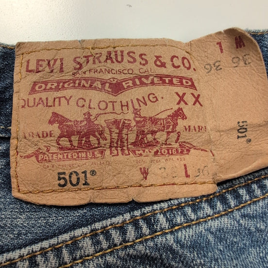 Levi’s 501 Jean Homme W36 L36 Bleu Vintage Pantalon Bouton Coupe Droite