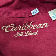 Chemise Hawaïenne Caribbean Silk - 70% Soie / 30% Rayonne - Bordeaux - L