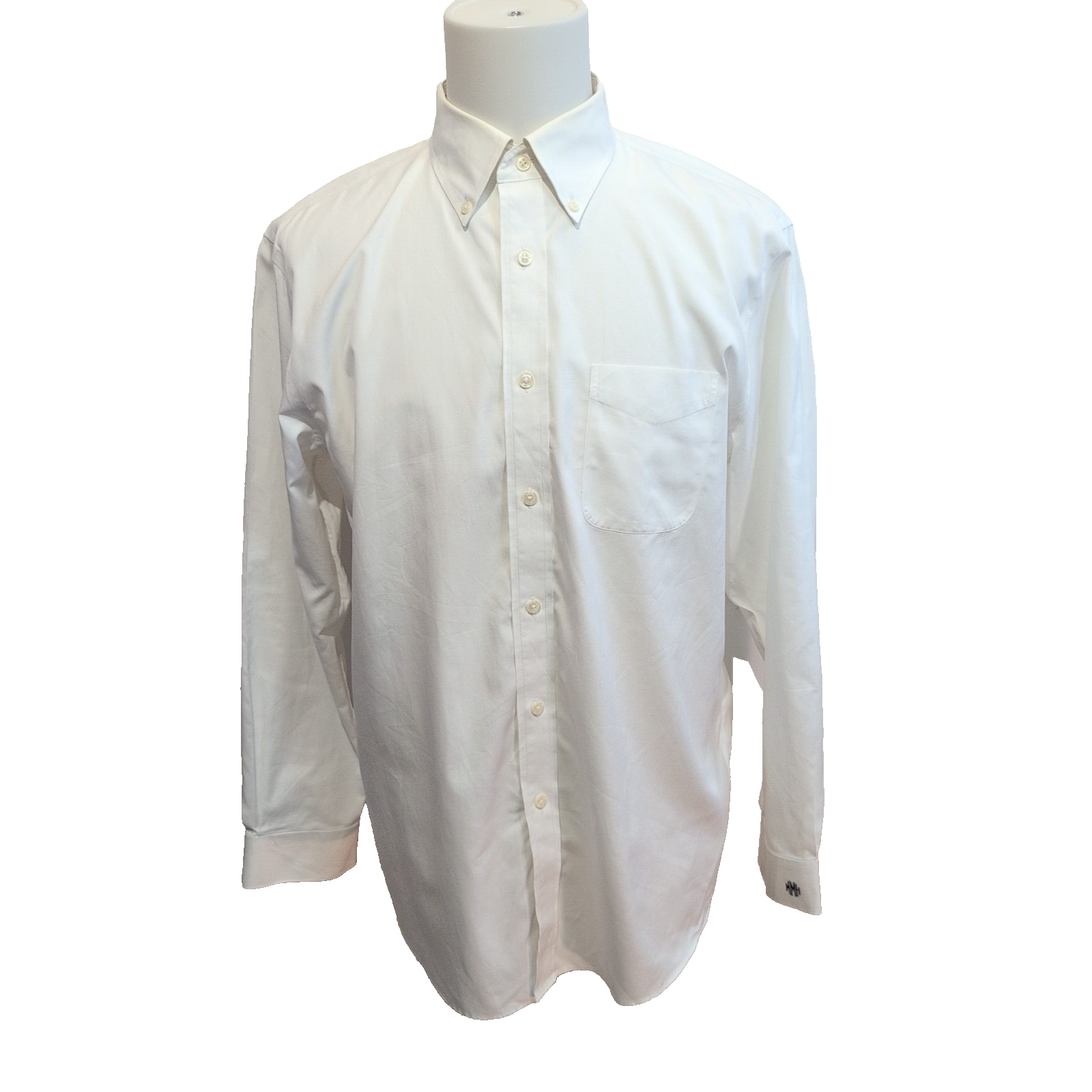 Chemise L.L. BEAN Homme L/XL Blanche Manches Longues Coton Premium