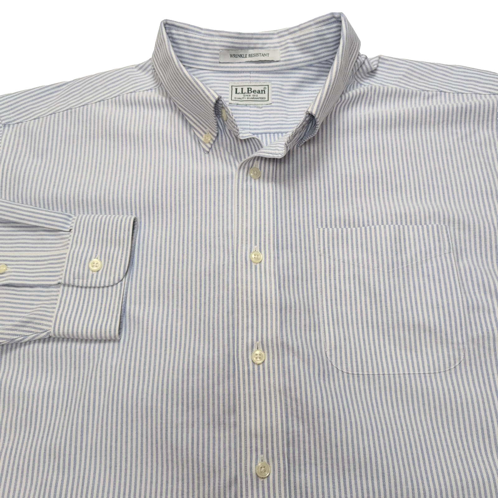 Chemise L.L. Bean bleue à rayures manches longues taille XL