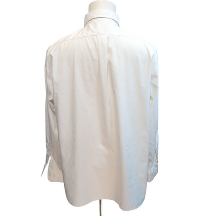 Chemise Ralph Lauren XL Blanche Coton Logo Blanc Ton sur Ton Classique