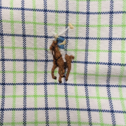 Chemise Ralph Lauren S Vert Bleu Blanc Carreaux Shirt Button Down Logo Marron