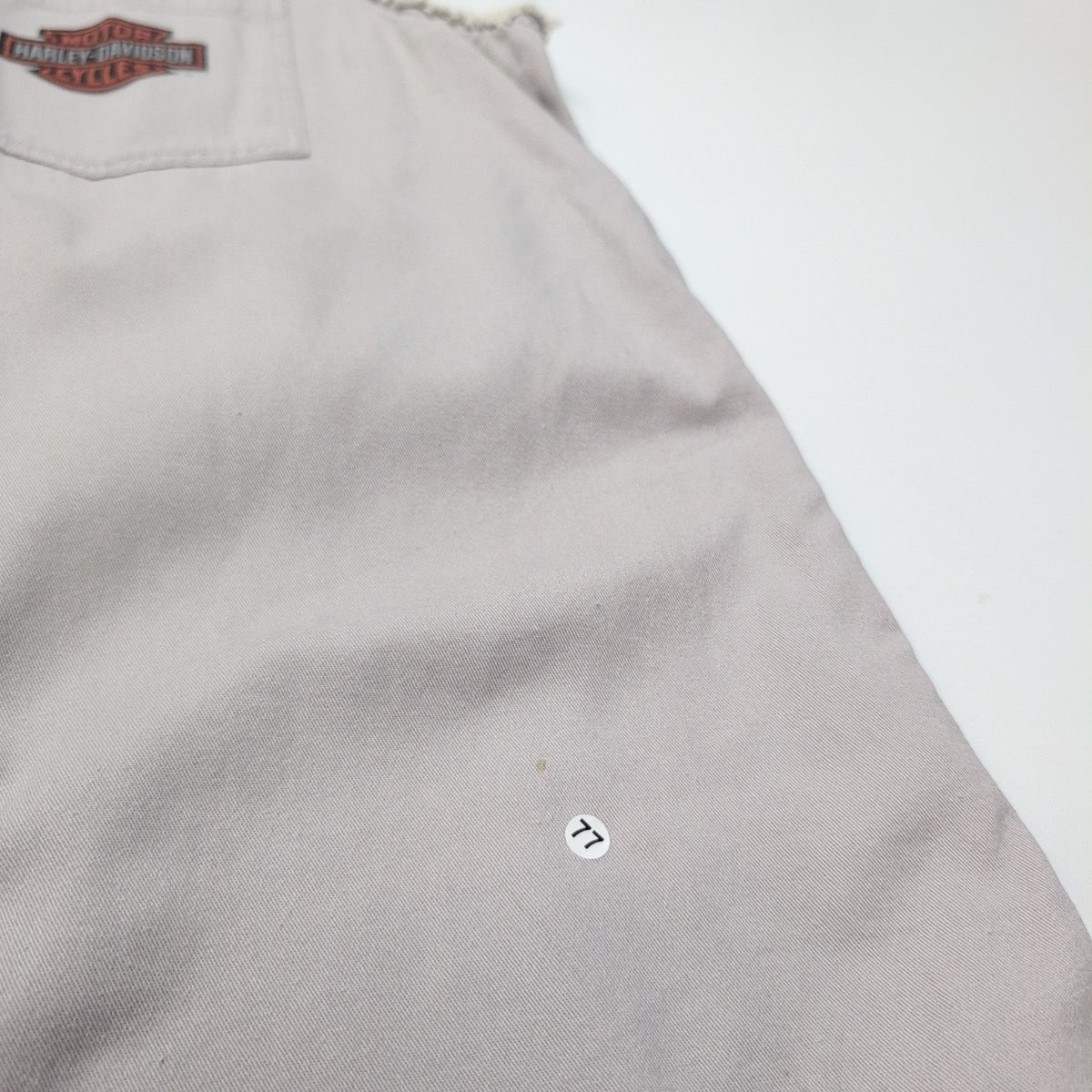 Chemise Harley Davidson L Sans Manches Crème Coton Logo Dos Poche