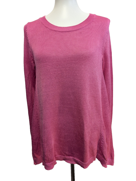 Pull Ralph Lauren (Lauren) Femme M Col Rond Rose Satiné Coupe Évasée 🏷️