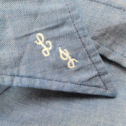 Chemise Eddie Bauer M L Bleu Effet Jean Coton Épaulettes Manches Longues