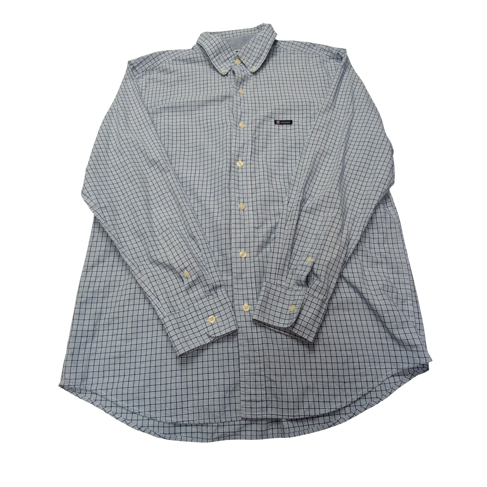 Chemise Chaps bleu clair à carreaux taille M #48e