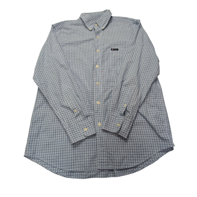 Chemise Chaps bleu clair à carreaux taille M #48e