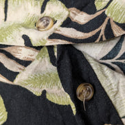 Chemise Hawaïenne PURITAN Noire Motif Feuillage Vert - Taille XL