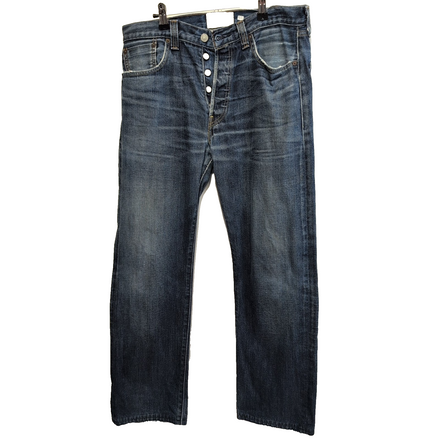 Levi’s 501 Jean Homme W33 L36 Bleu Foncé Vintage 1947 Pantalon Bouton