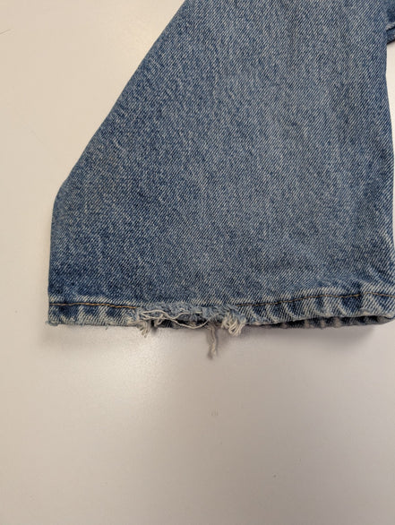 Jean Wrangler Homme Vintage Bleu Style Grunge Distressed Genou Troué W36 L31
