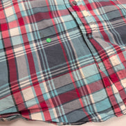 Chemise Nautica XXL Rouge Vert Carreaux 100% Coton Logo Manches Courtes