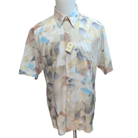 Chemise PLAY Made in Italy L Motifs Abstraits Multicolore Neuve Manches courtes