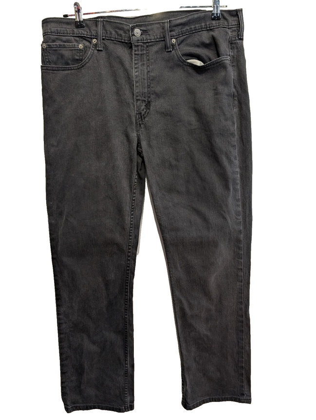 Jean Levi's 514 Vintage Homme W38 L32 Noir Denim Stretch Straight Fit Droit