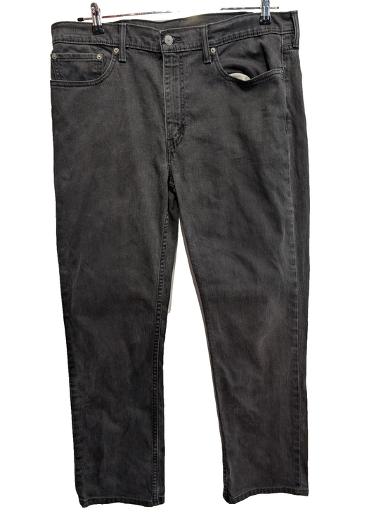 Jean Levi's 514 Vintage Homme W38 L32 Noir Denim Stretch Straight Fit Droit