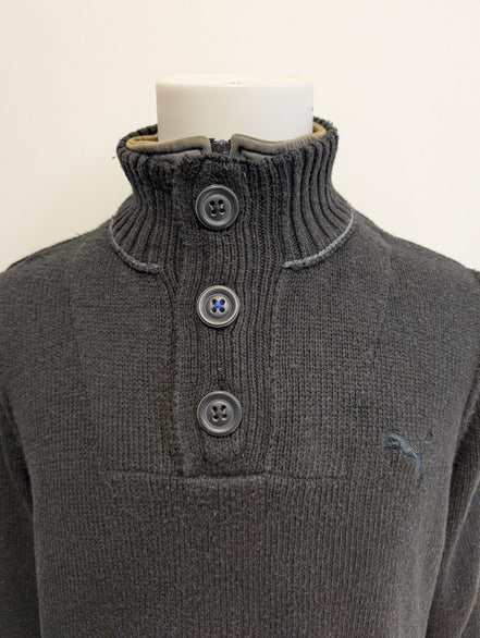 Pull Puma vintage noir double col zippé et boutonné Homme taille M